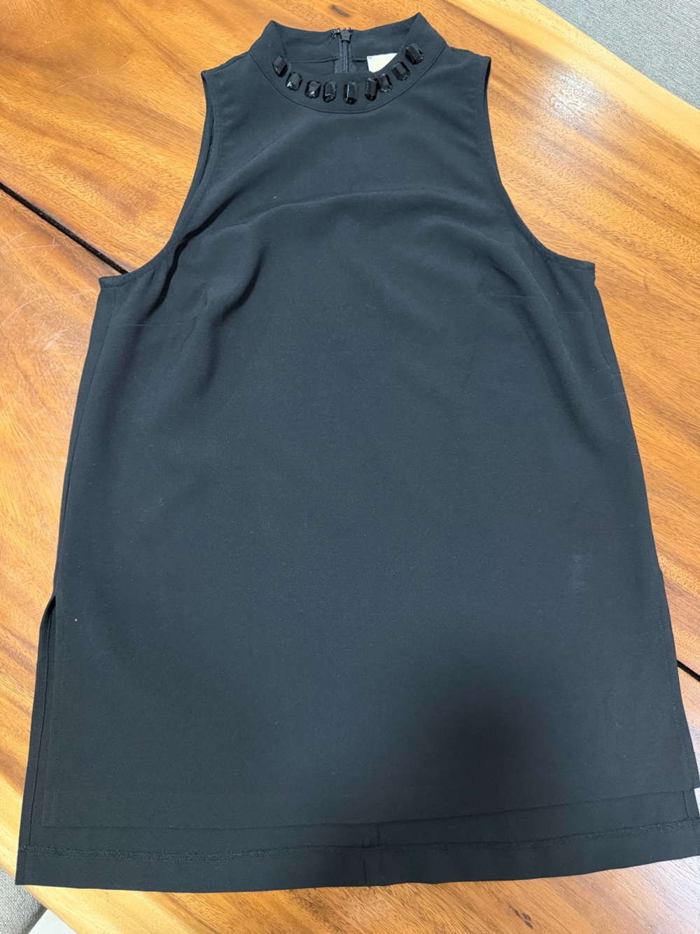 MICHAEL Michael Kors Black Embellished Mock-Neck Tank